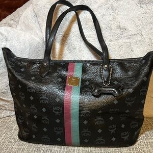 369. MCM Visetos Dog Bone Shopper Tote